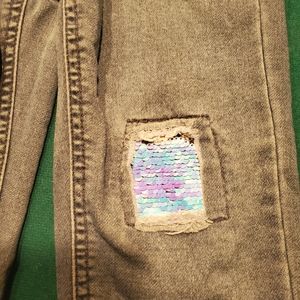 Jean Fille Justice, Taille 10 Slim, Rouge, Extensible, Occasion Très Bon état